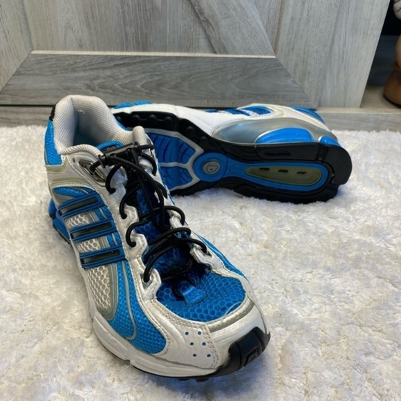 ADIDAS - MICROBOUNCE MENS SHOES White/Blue Toggle Closure 7.5 - Picture 7 of 16